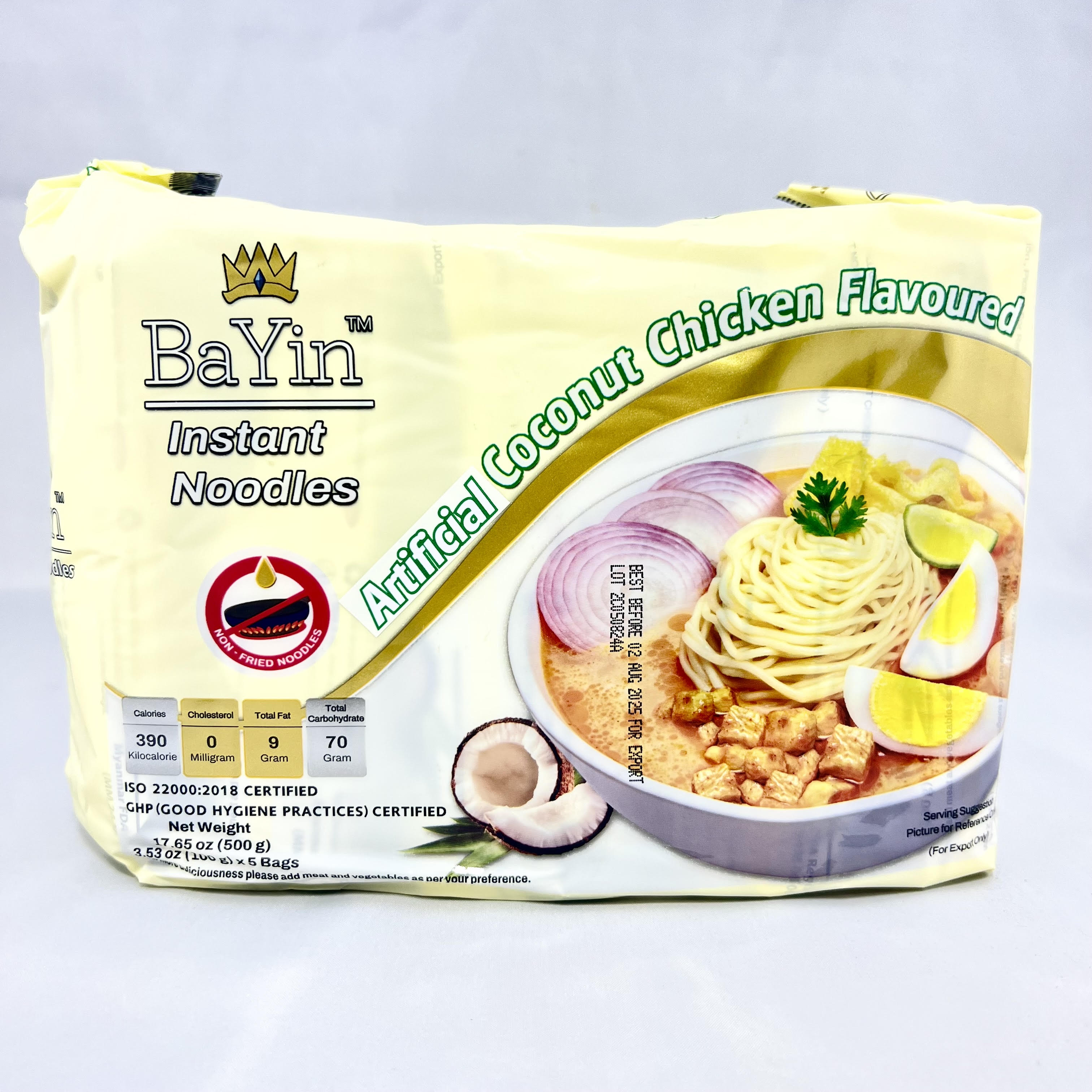 Bayin - Coconut Chicken Flavoured Instant Noodle (Soup) (100g) ဘုရင် - အုန်းနို့ခေါက်ဆွဲ အရသာ