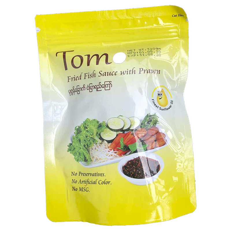 Tomo Fried Fish Sauce with Prawn ပုဇွန်ခြောက်ငံပြာရည်ကြော် 320g